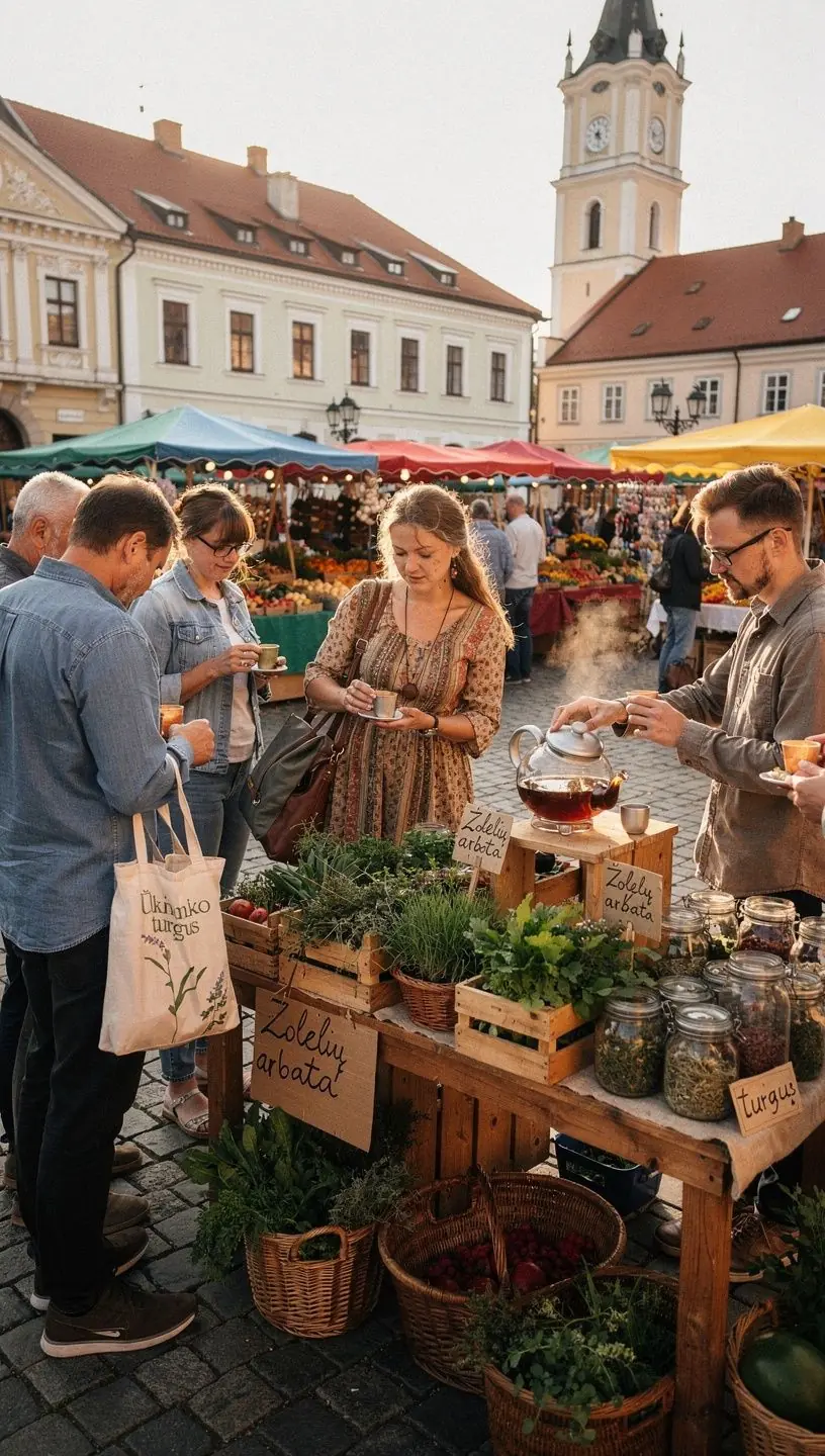 Natūralūs žolelių ingredientai ant virtuvės stalo, paruošti arbatos ruošimui ir sveikatai.