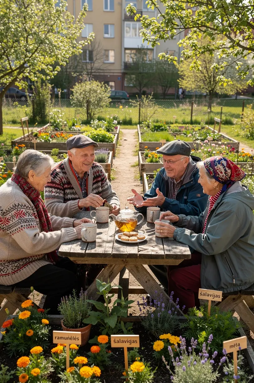 Rankos laikančios karštą žolelių arbatą, simbolizuojančios kasdienį komfortą ir atsipalaidavimą.